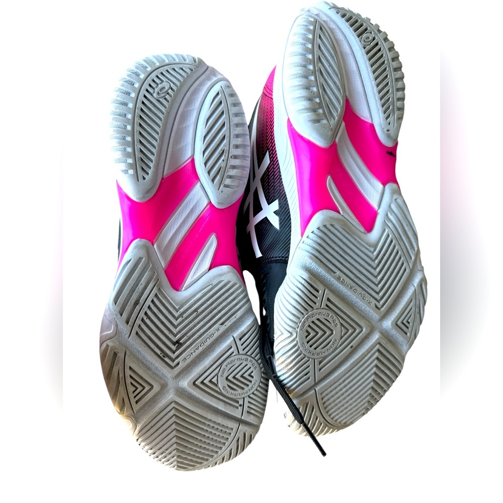 ASICS Women’s Netburner Ballistic Flytefoam 3 Volleyball Shoes In Black/Hot Pink - Picture 7 of 7